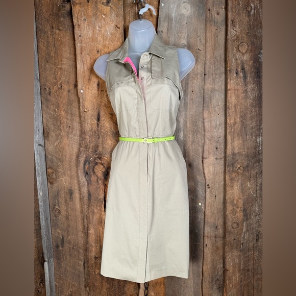 Elie Tahari Khaki Dress - Size 2 - Picture 1 of 15
